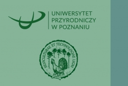 Grafika utrzymana jest w stonowanej, zielonej kolorystyce z ciemniejszym pasem po prawej stronie. W górnej części widnieje logotyp Uniwersytetu Przyrodniczego w Poznaniu, składający się z sygnetu przypominającego stylizowane liście oraz pełnej nazwy uczelni. Centralny punkt zajmuje okrągły emblemat Wydziału Leśnego i Technologii Drewna. Przedstawia on głuszca na tle sosen oraz łaciński napis „Silviculturae et Technologiae Ligni”.